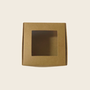 Cutie carton kraft maro cu geam PVC, 8cm*8cm*3.5cm