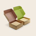Cutie din carton kraft, interior print roz, 8cm*8cm*3.5cm