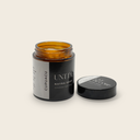 Borcan sticla ambra cu capac negru,100g