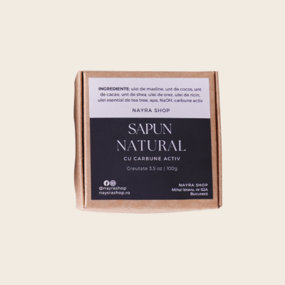 Cutie din carton kraft, interior print negru model, 8cm*8cm*3.5cm