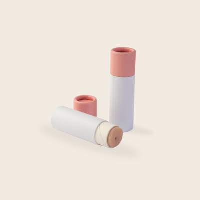 Recipient carton alb cu capac roz, 21mm*70mm