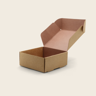 [MF030] Cutie din carton kraft, interior print roz, 8cm*8cm*3.5cm