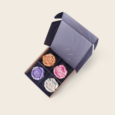 [MF035] Cutie din carton kraft, insert 4 cavitati negru, 17cm*17cm*4cm