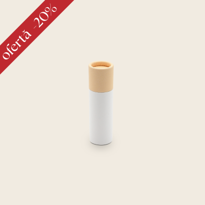 [MF041] Recipient carton alb cu capac peach, 21mm*70mm
